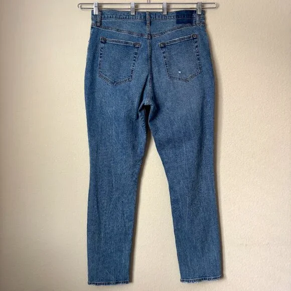 Abercrombie & Fitch 16 The '90s Slim Straight Ultra High Rise Distressed Jeans - Picture 8 of 10
